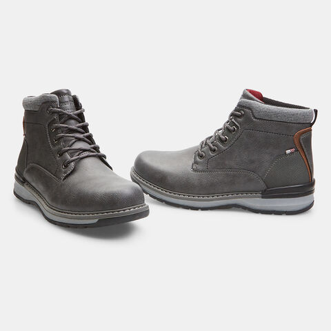 Botines de hombre efecto piel, Gris Botines de hombre efecto piel, Gris